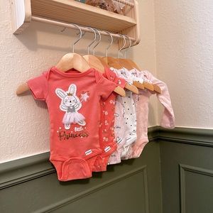 Newborn set of 6 baby girl bodysuits